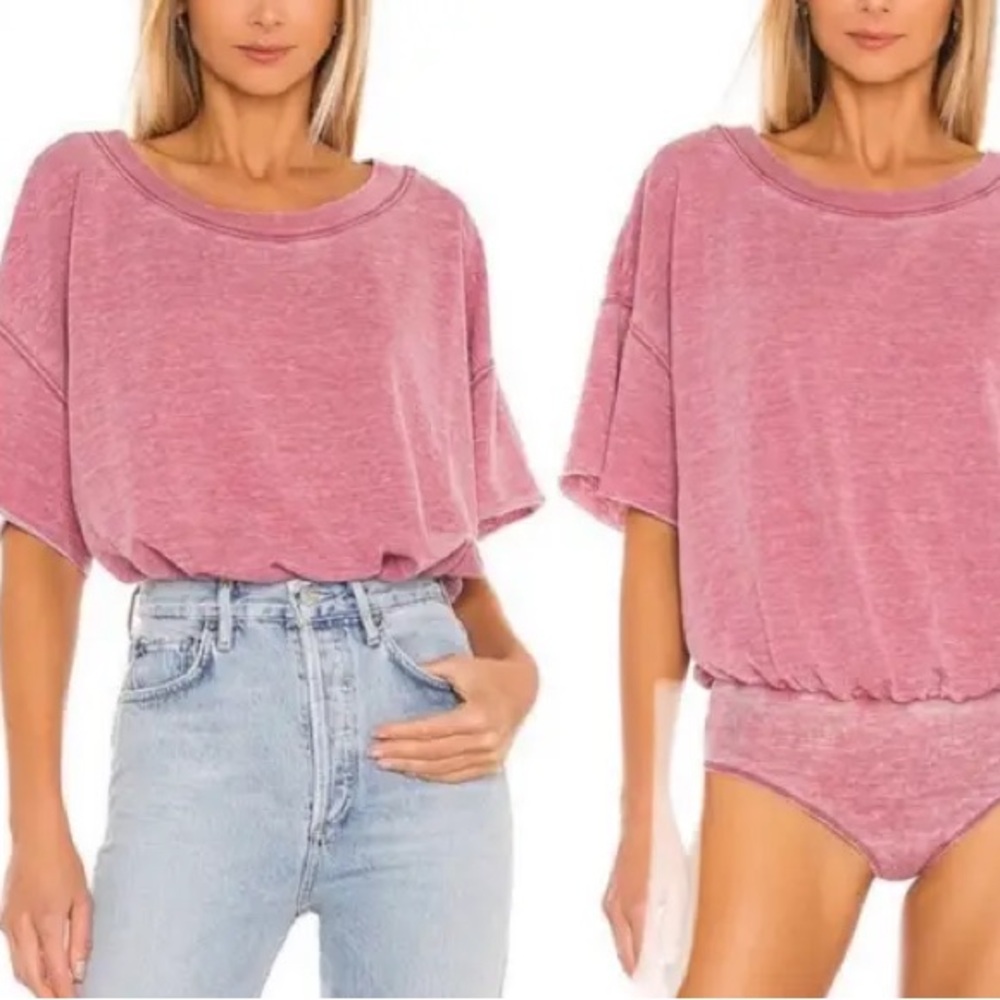 Free People Cozy Girl Pink Bodysuit. Size XS